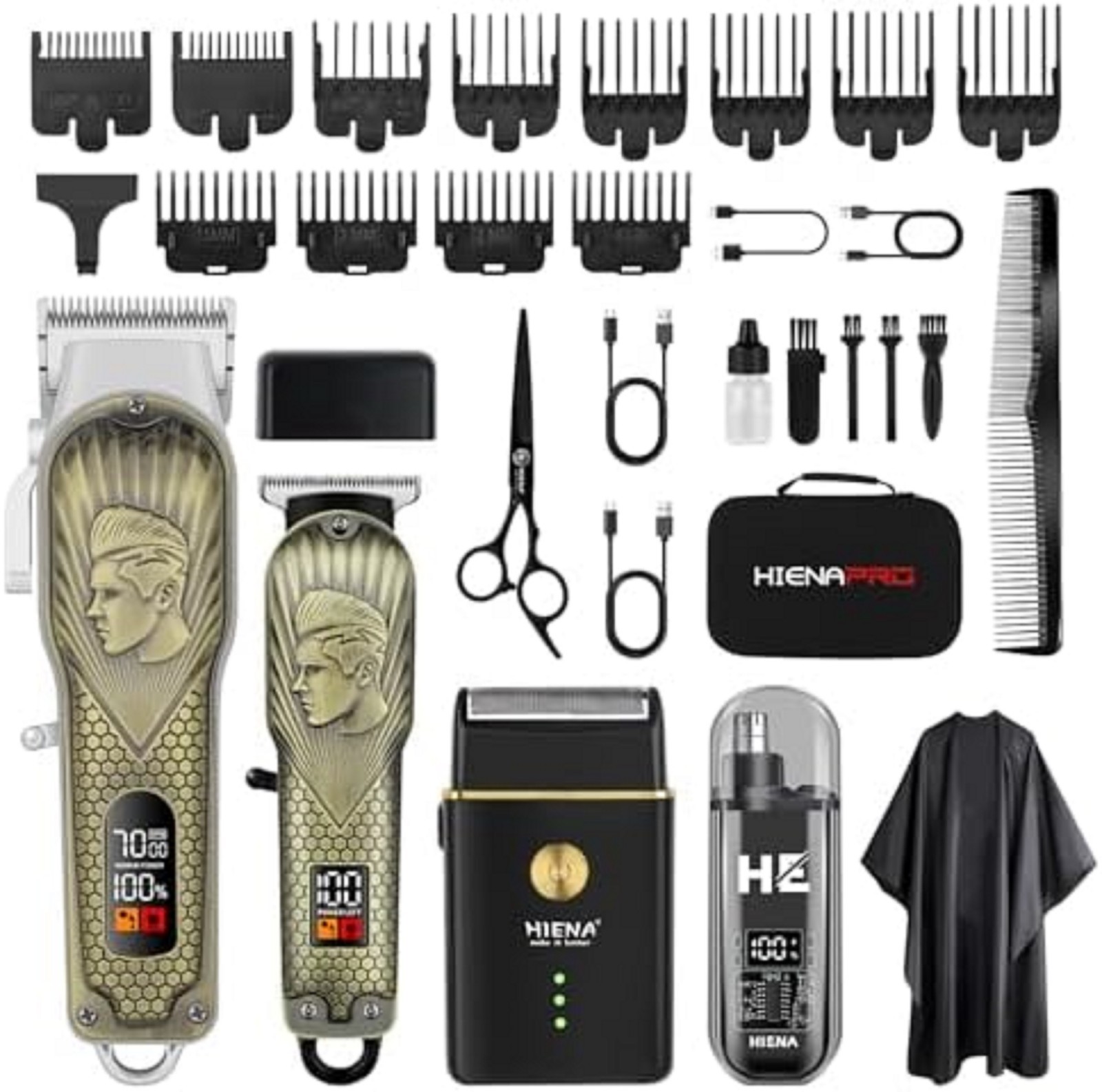 Hair Clipper and Trimmer Set Barber Clippers Set for Men, Professional Kit Beard