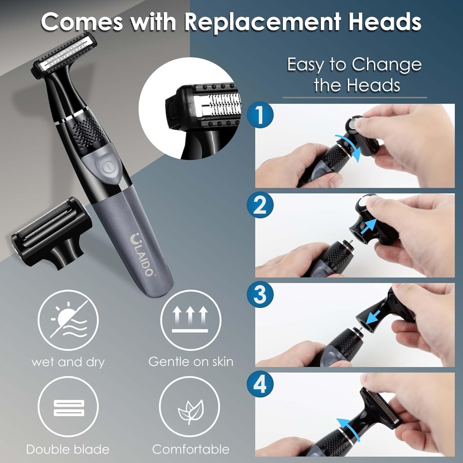 Manscape Groin Hair Trimmer for Men’s Electric Ball Trimmer Wet/Dry Body Shaver