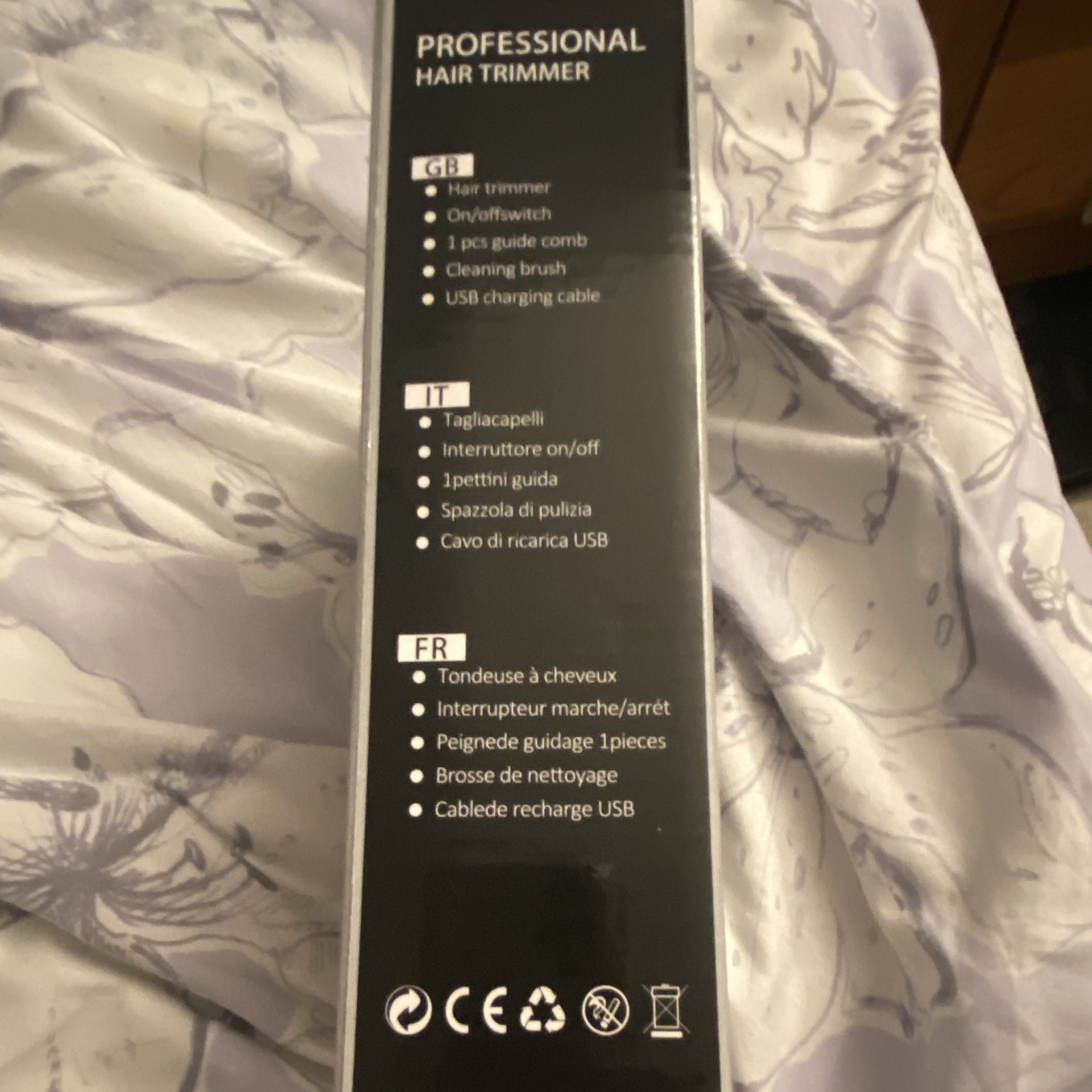 USB Charging Cordless Rechargeable Hair Trimmer, Black, 1 Head, Unisex