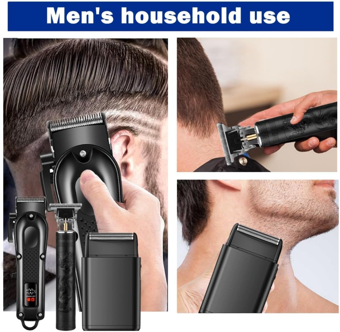 Set cortapelos hombre afeitadora electrica herramientas corte profesional fade