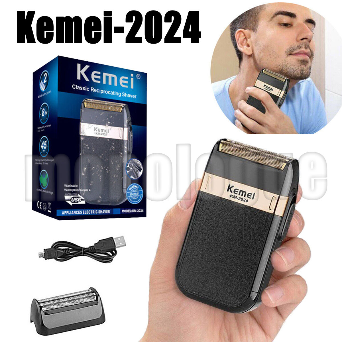 Men’s USB Electric Shaver Trimmer Razor Rechargeable Hair Beard Shaving Machine