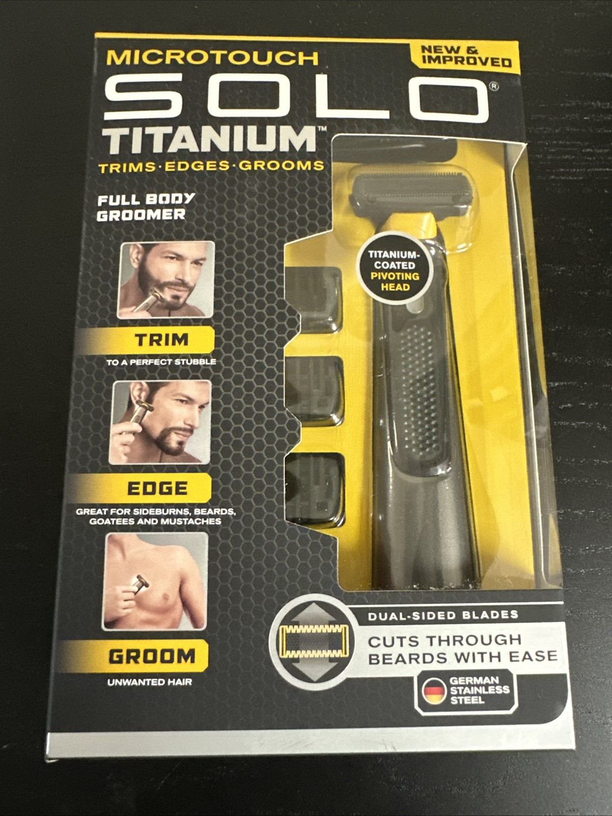 Microtouch Solo Titanium Full Body Groomer, 1x Cutting Head, 3x Trim Combs [NEW]