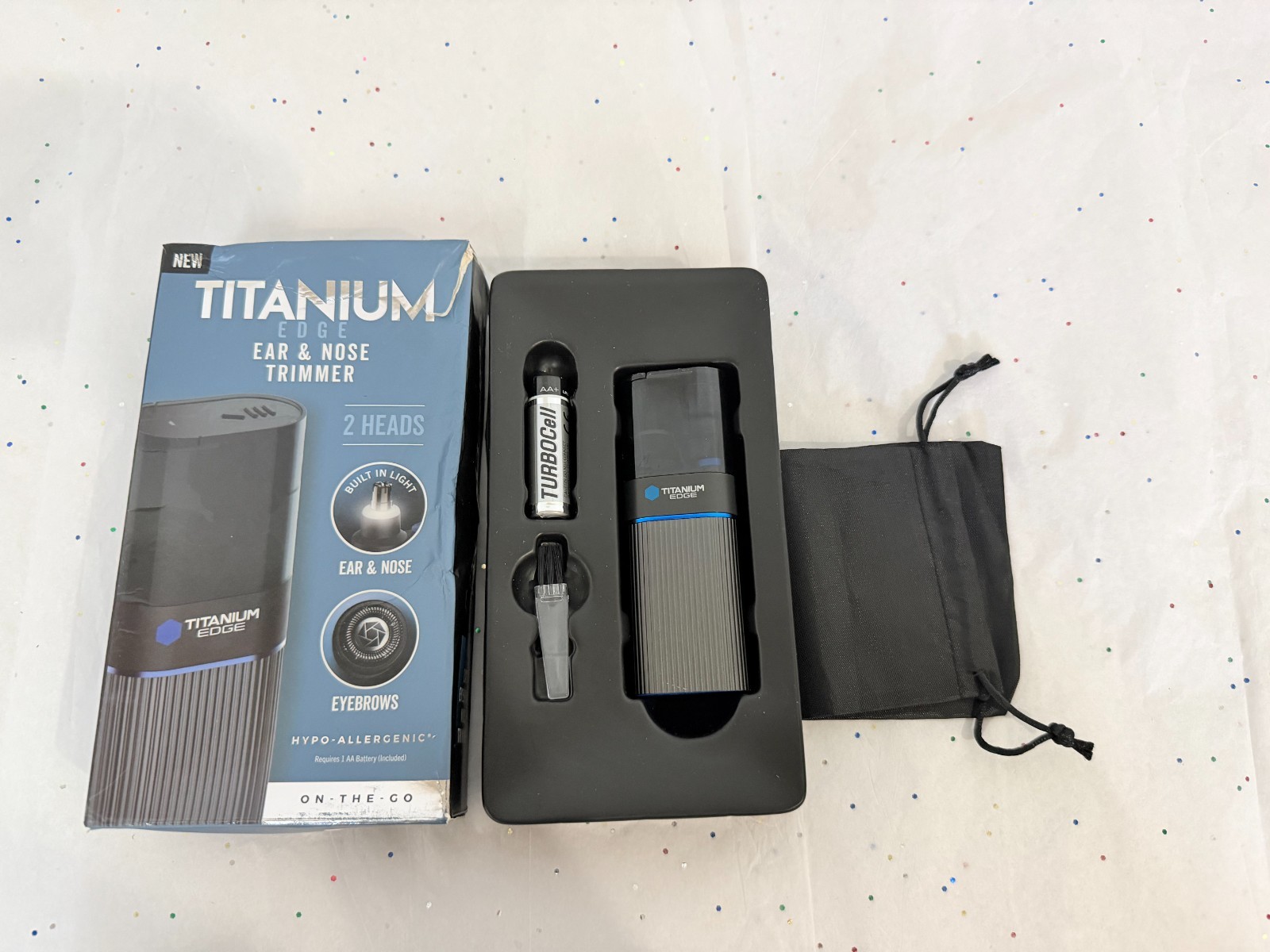 Titanium Edge Ear & Nose Trimmer Dual Rotary Blade Heads with Light Damaged box