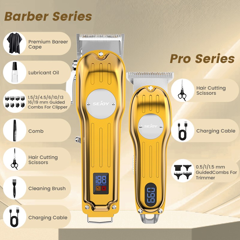 SEJOY Professional Hair Clippers & Trimmer Kit for Barber Mens Beard Haircut Set