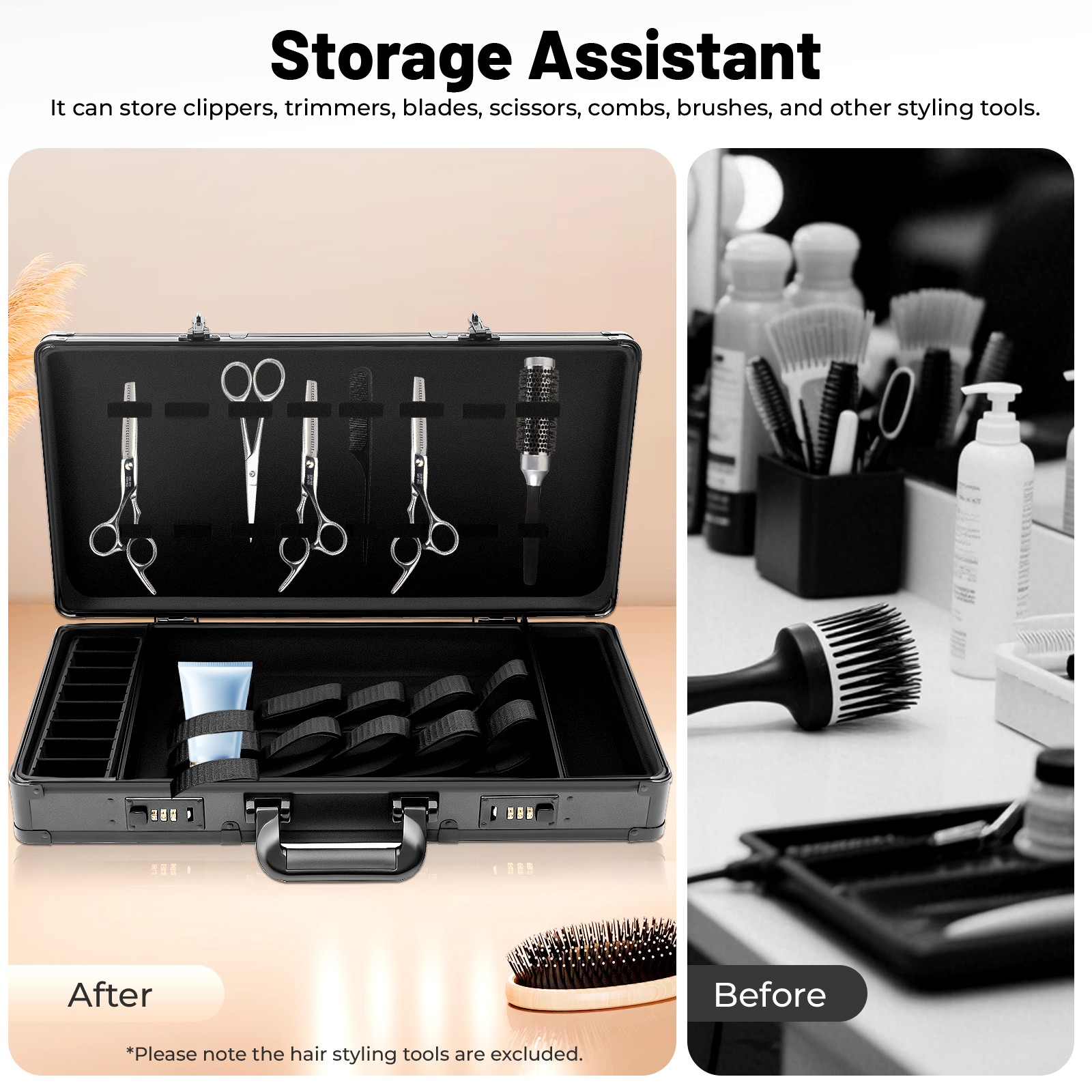 Barber Stylist Suitcase Carrying Case Box For Clippers Trimmers Scissors Combs