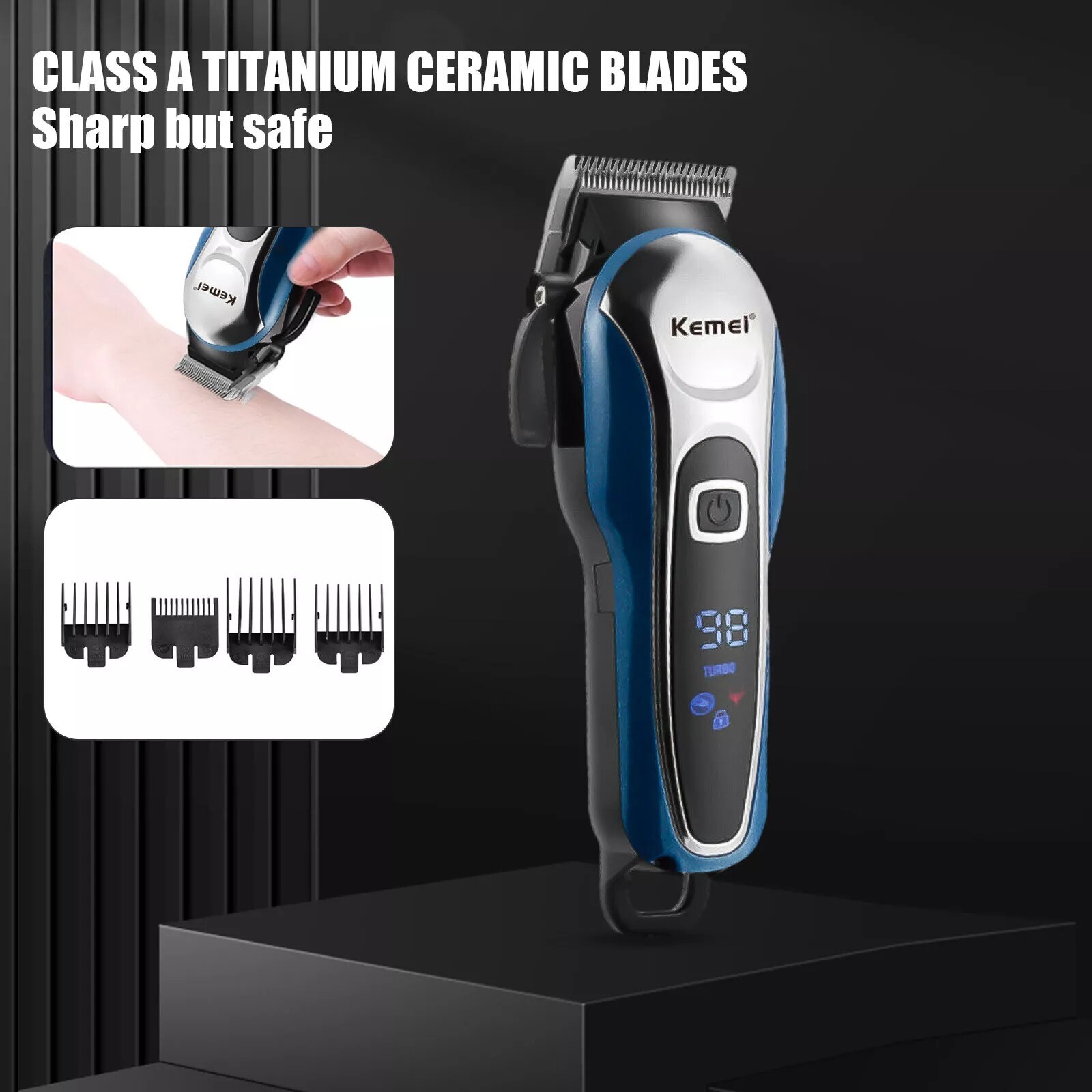 Kemei Cordless Hair Clipper Electric Hair Clipper 0 Gap Trimmer HairCutting 2299