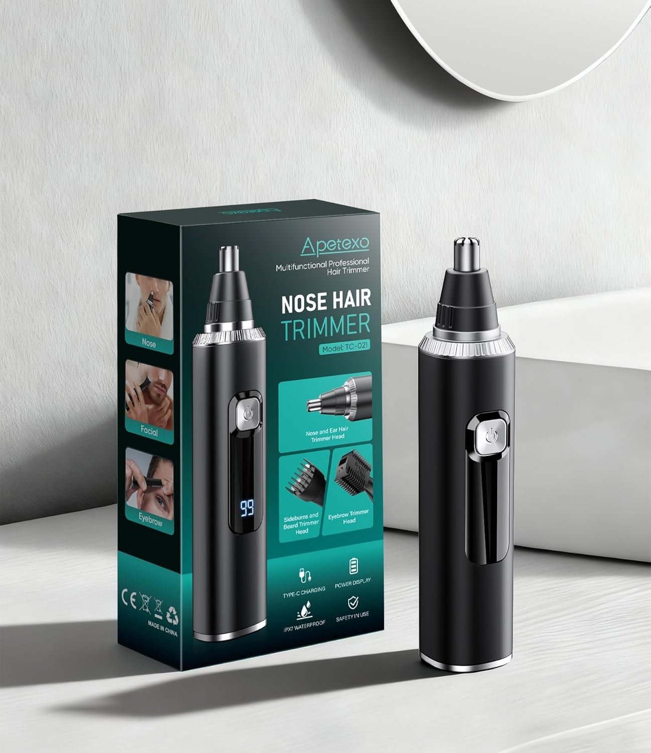 Nose Hair Trimmer for Men and Women, Type-C Rechargeable Precision Groomer with