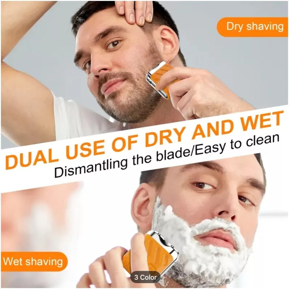 Men Mini Rotating Double Head Travel Shaver USB-C Charging Portable Shaver-R18