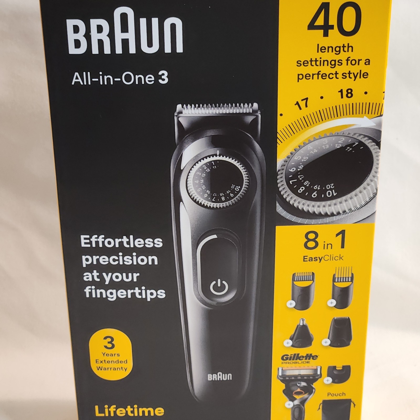 Braun All-in-One 3 8-in-1 Electric Beard Trimmer Kit & Razor NEW
