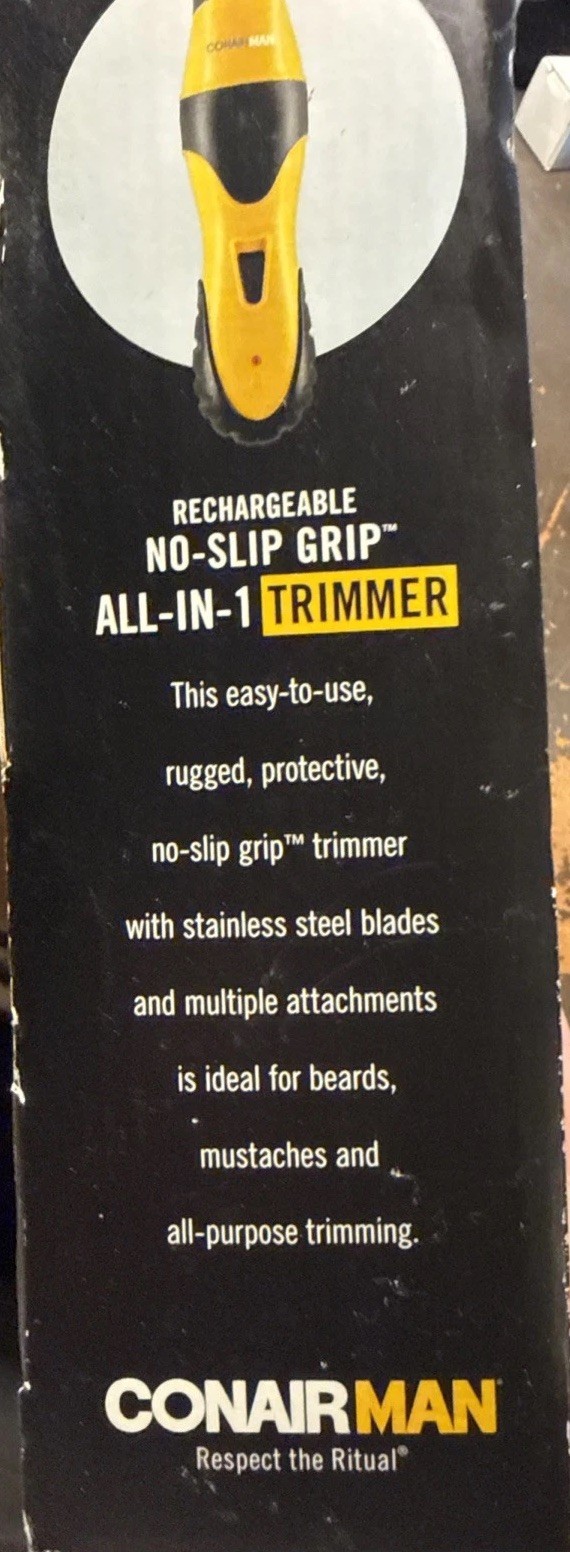 CONAIR MAN NO-SLIP GRIP-PREMIUM MALE GROOMING TRIMMER All-in-one cordless – New