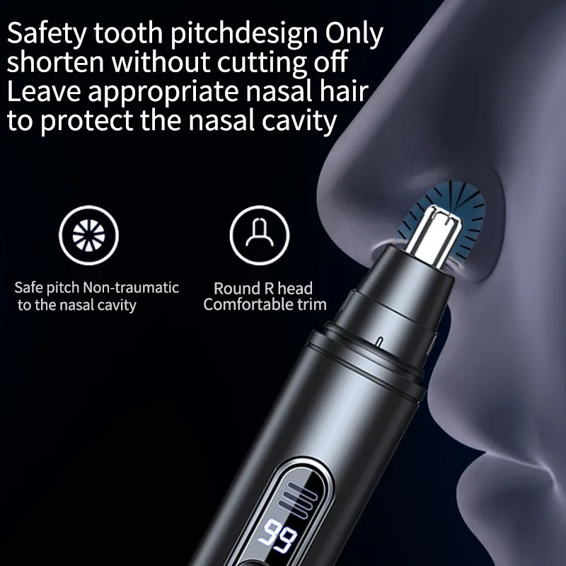 Ear and Nose Hair Trimmer with LED indicator USB Rechargeable Water Resistant