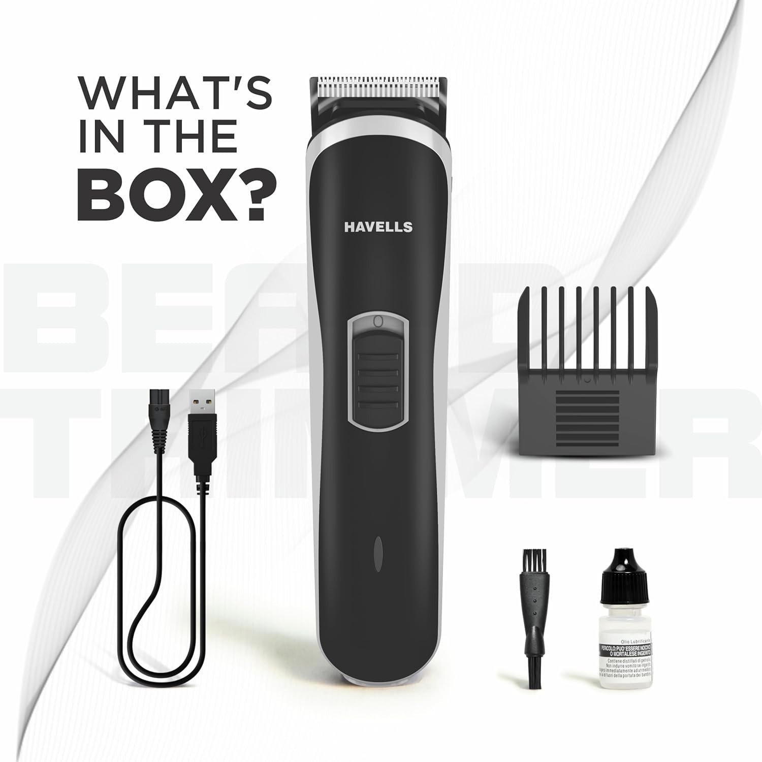 Havells BT2111 Beard Trimmer, 0.5mm Precision, SS Blades, 45 Min Runtime