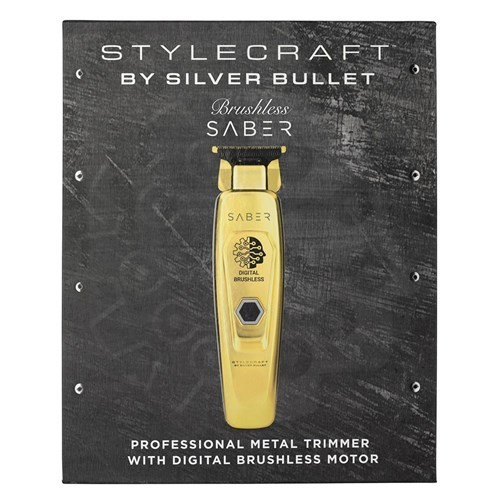 StyleCraft by Silver Bullet Saber Hair Trimmer Gold – Digital Brushless Motor