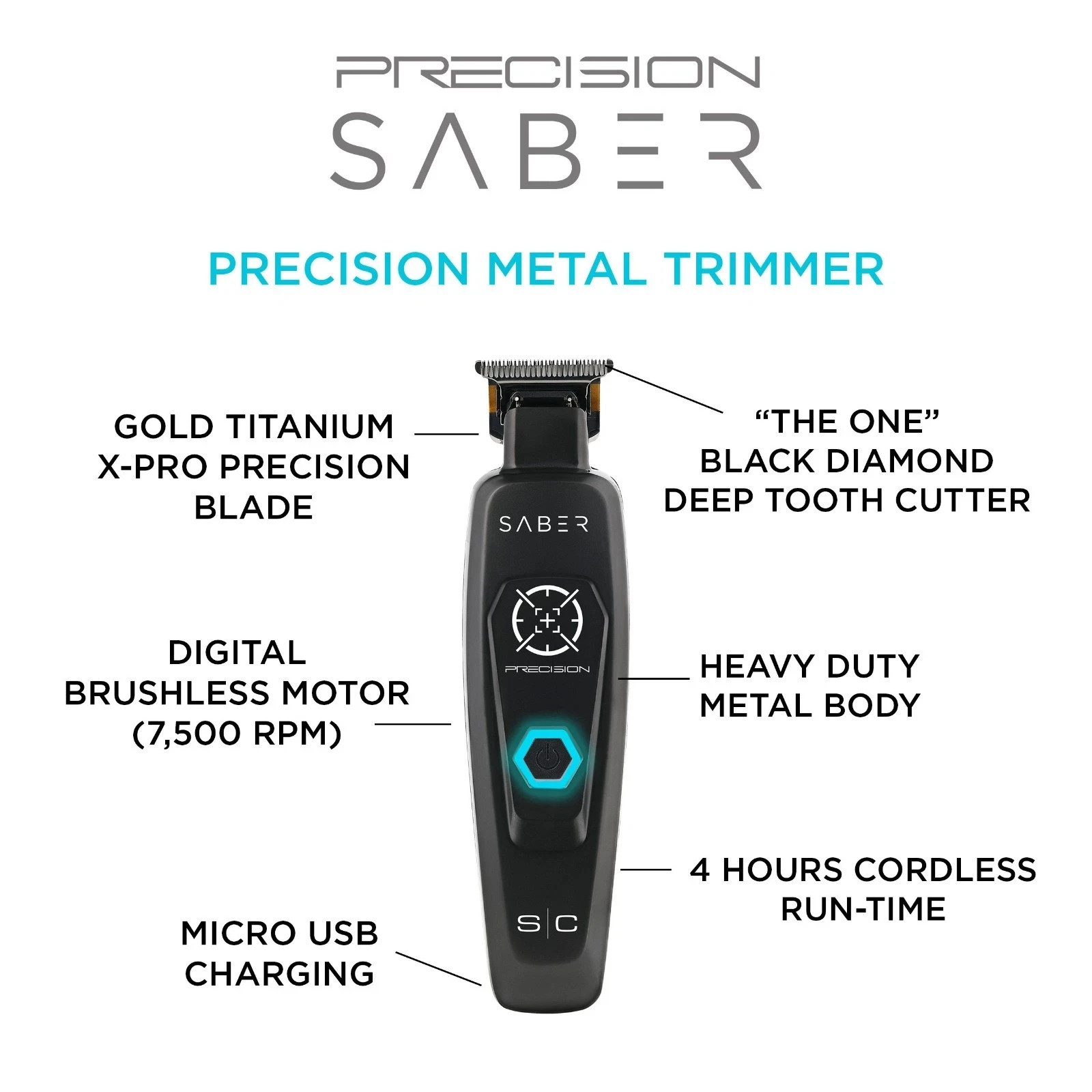 StyleCraft Black Precision Trimmer with Gold Precision