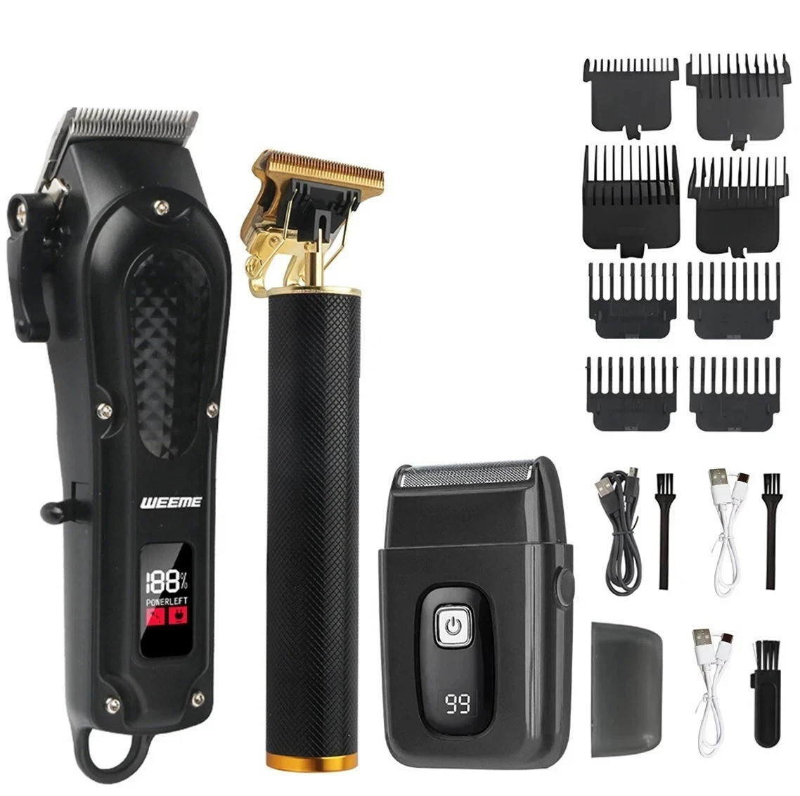 T9 Vintage Hair Clipper Beard Trimmer Rechargeable Grooming Kit & Nose Trimmer