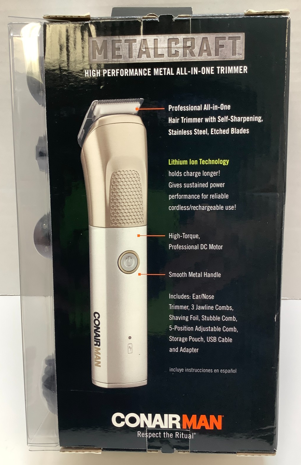 Conair Man MetalCraft High Performance Rechargeable All-In-One Trimmer, Silver