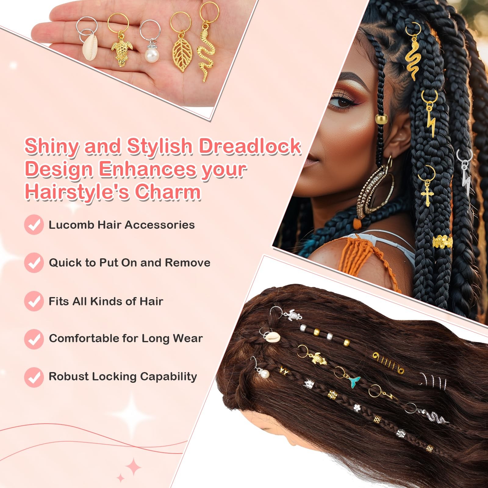 324 Pcs Gold and Silver Hair Jewelry for 1 Count (Pack of 324), Multicolor