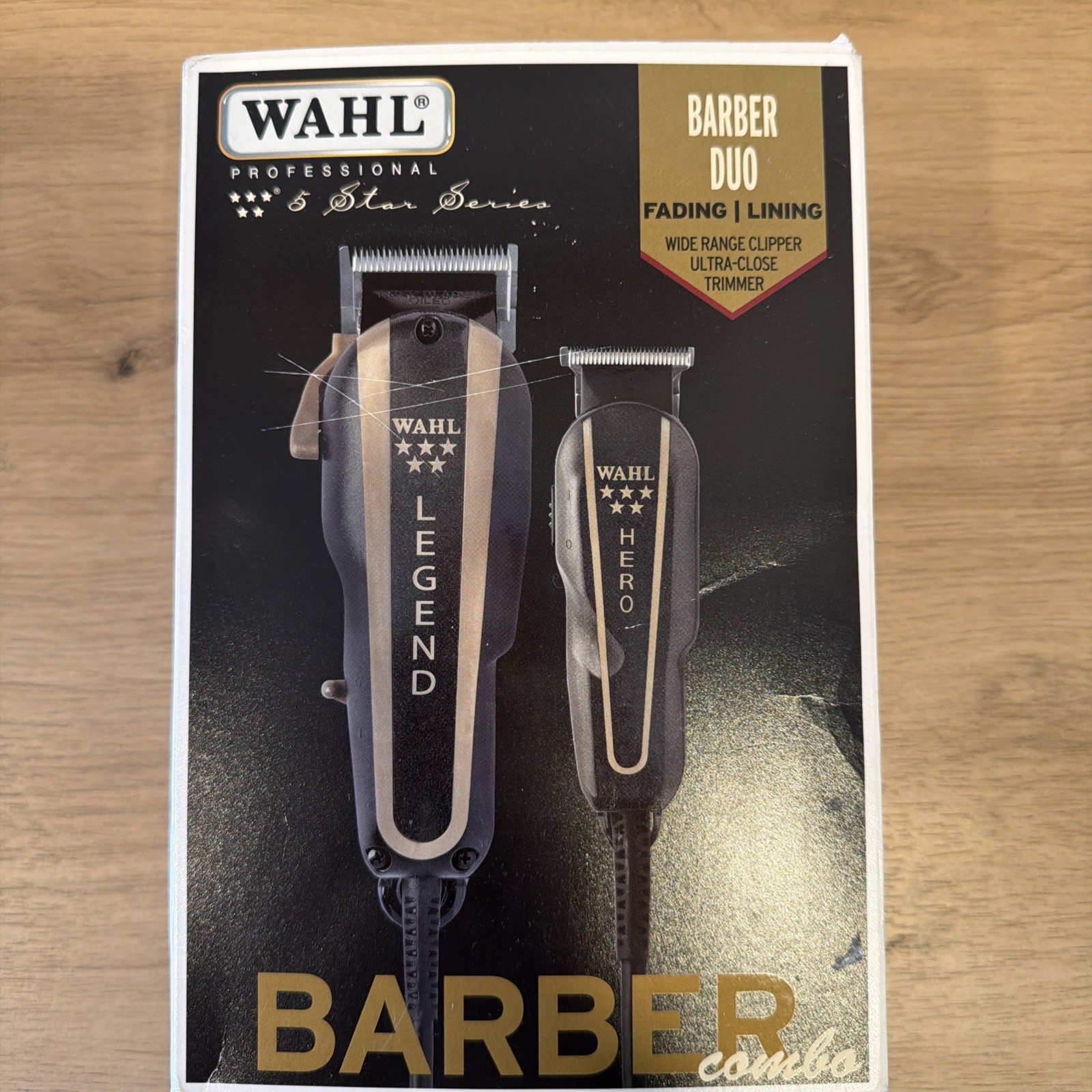 Wahl 8180 5-Star Barber Combo Legend Clipper and Hero Trimmer – Black/Gold