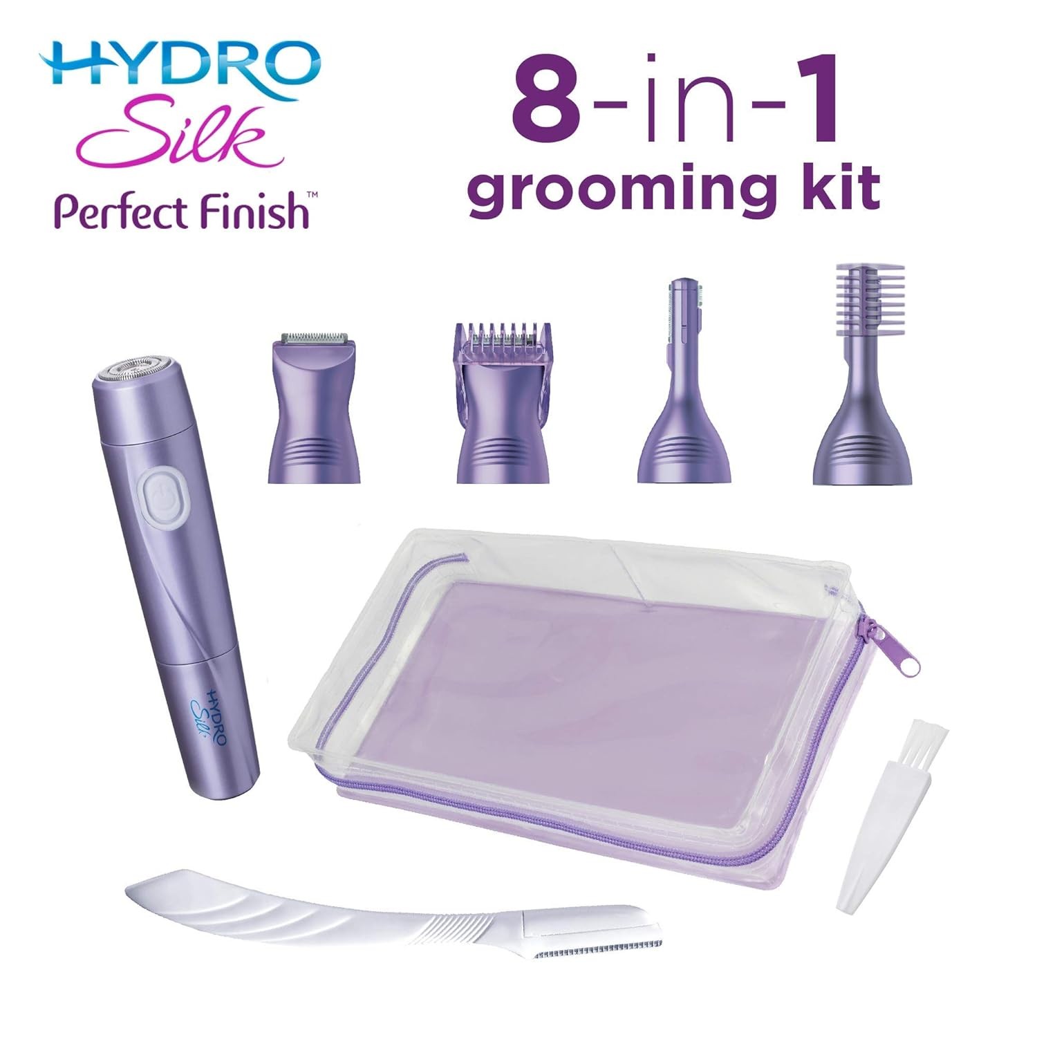 Schick Hydro Silk Perfect Finish Trimmer 8-in-1 Grooming Kit for Women-Free Ship