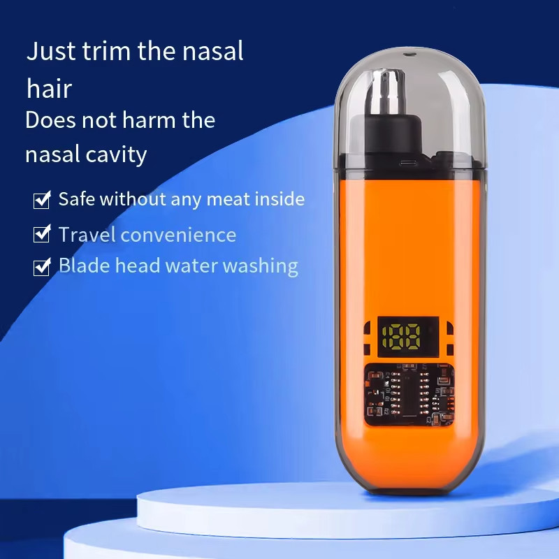 USB C Rechargeable Nose Hair Trimmer Ear Hair Clipper Portable Black for Men