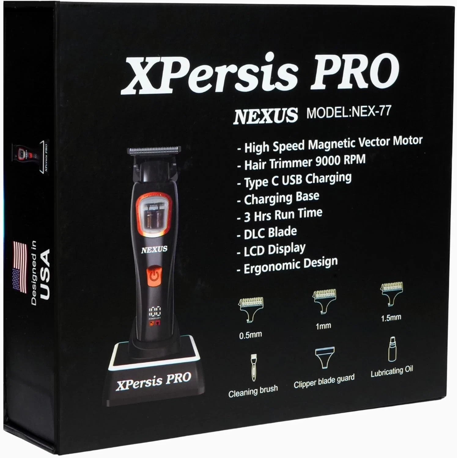 Cordless Mini Hair Trimmer Vector Motor Dual Coil 9000 RPM Low Vibration Xpersis
