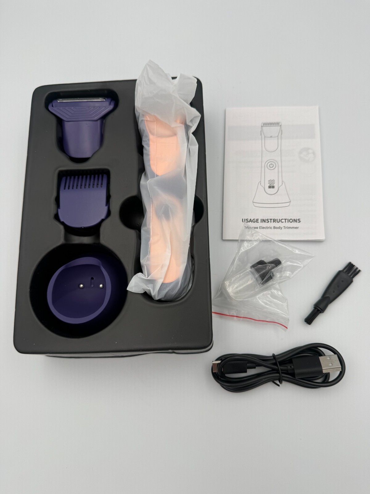 Trimcoo Electric Body Trimmer Model T-X4 Purple/Gold Waterproof Groomer New