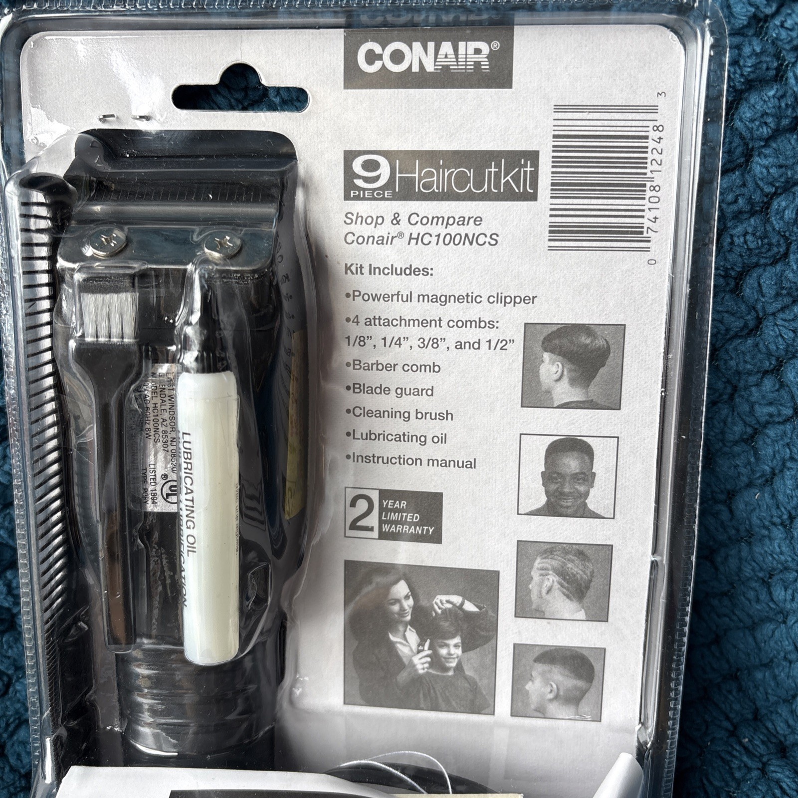 Vintage Conair 9 Piece Haircut Kit Hair Clippers Shaver HC100NCS New SEALED