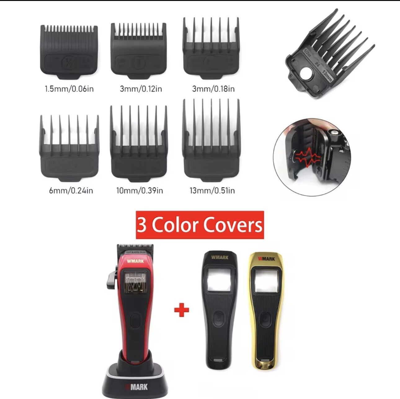 Cordless Vector Magnetic motor Clipper ,Wmark NG-X1 with magnetic guards
