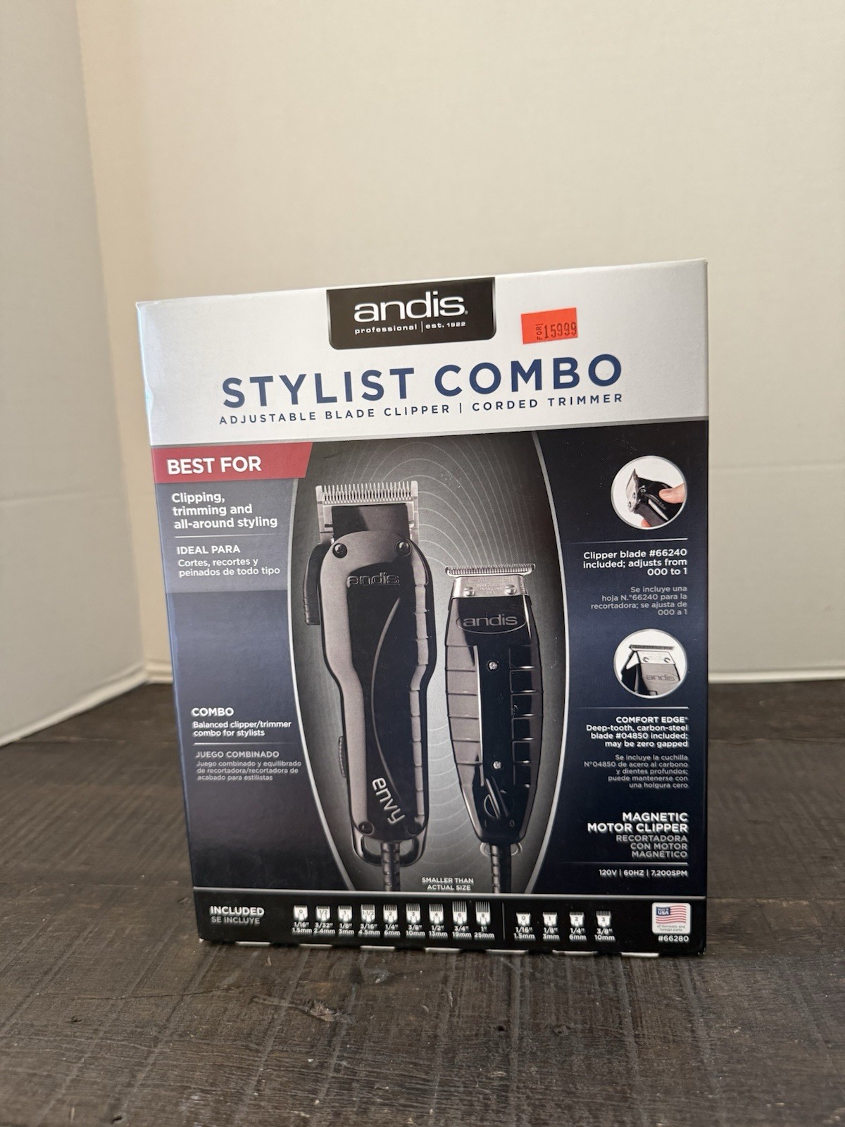 Andis Professional Stylist Combo Envy Clipper+T-Outliner Trimmer Kit