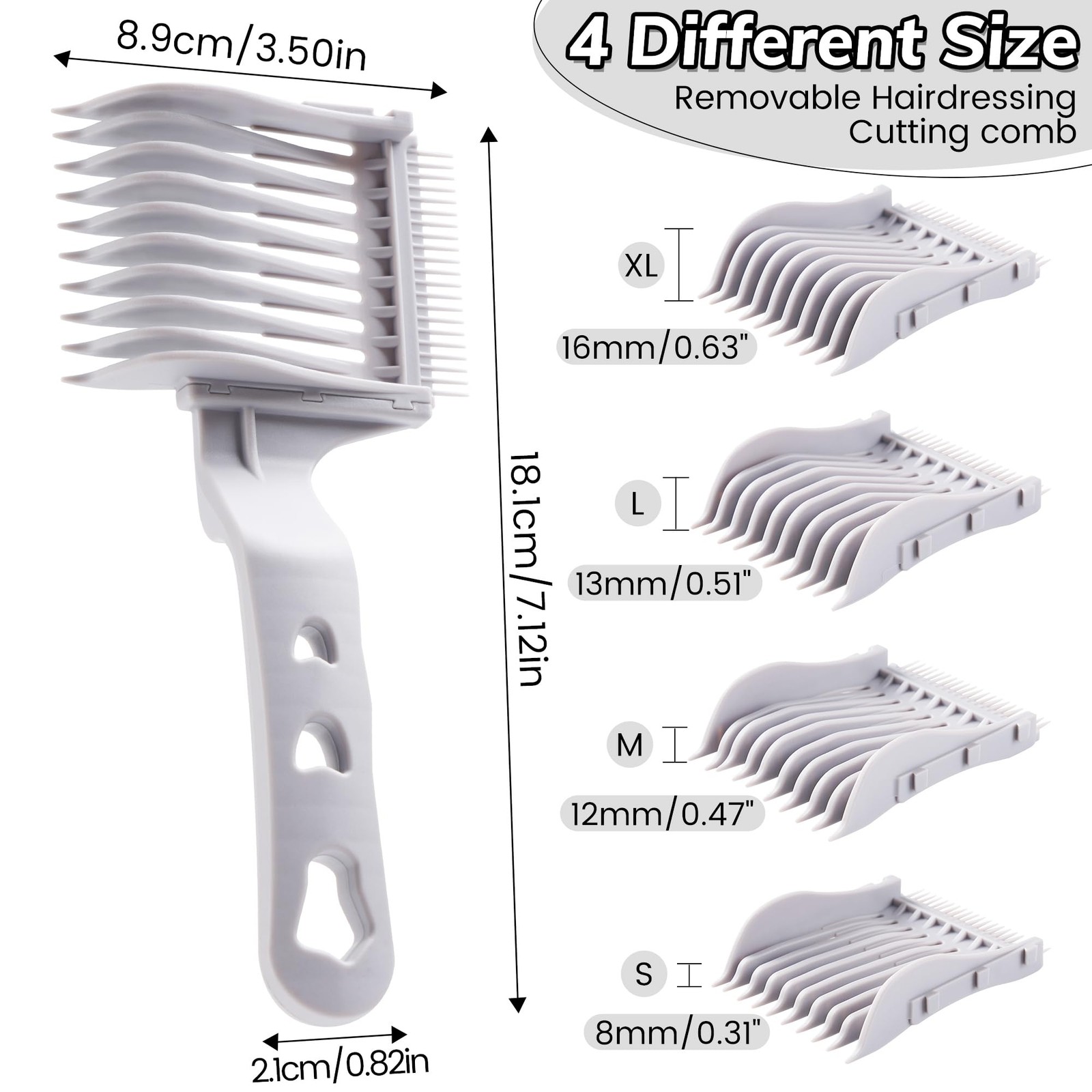 Blend Friend 4-In-1 Detachable Fade Comb Set, 4 Different Size Barber Fade Co..