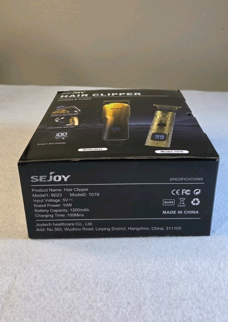 SEJOY 6023/1019 Hair Clipper Gold/Black Corded & Cordless Rechargeable LED