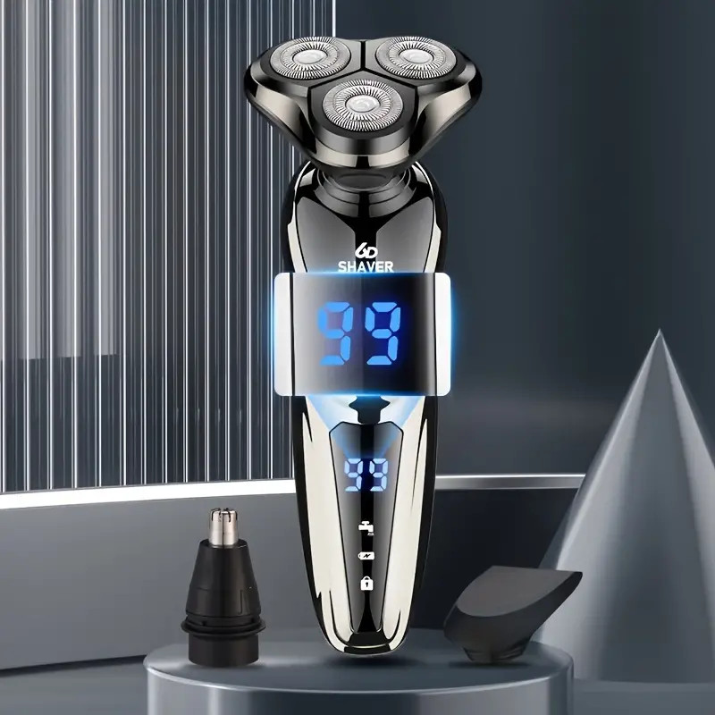 Men’s Razor Rotary Waterproof Electric Shaver Pop-Up Trimmer Wet Dry Cordless US