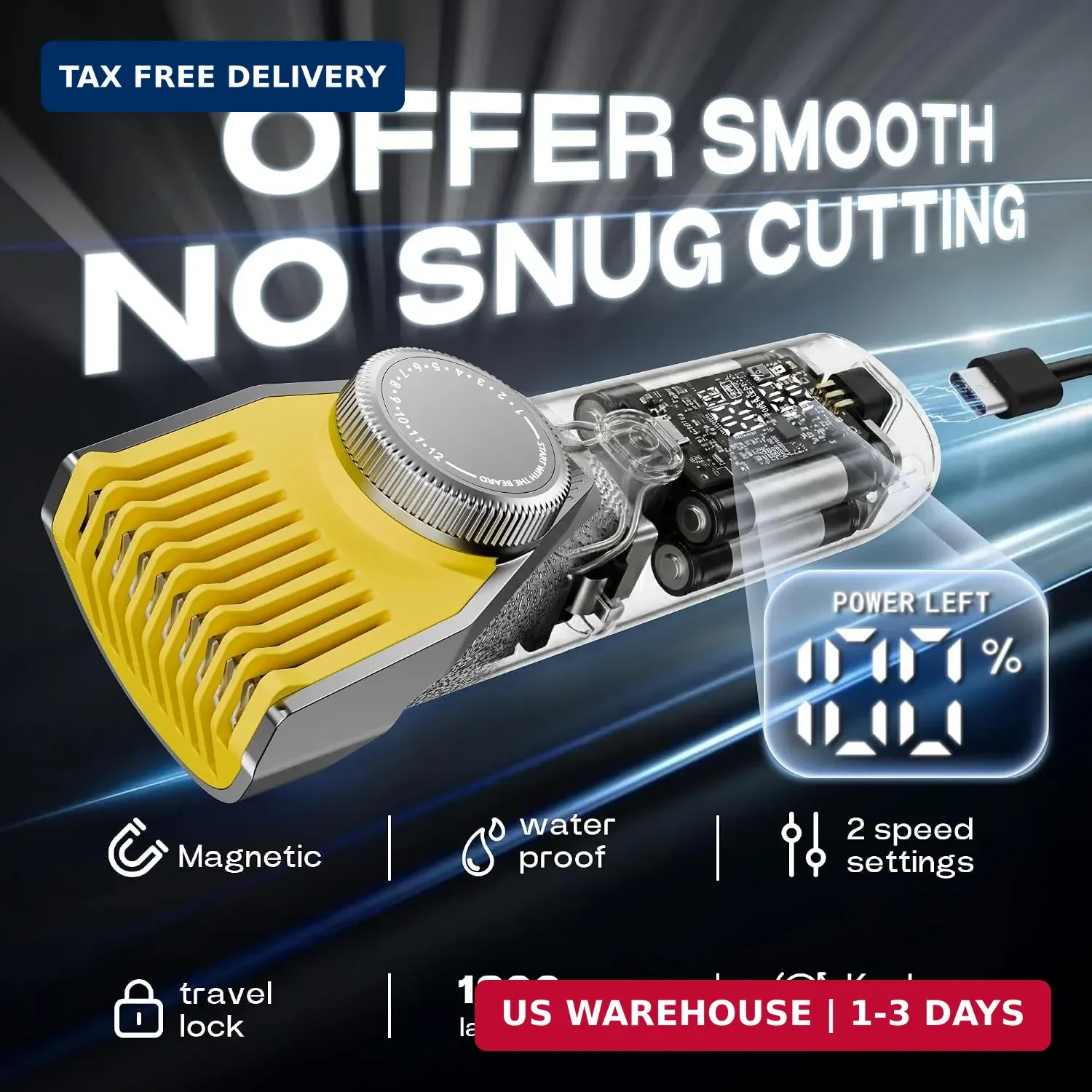 Beard Trimmer for Men, 6-in-1 Men’s Grooming Kit,IPX7 Waterproof Wet/Dry, 2-Spee