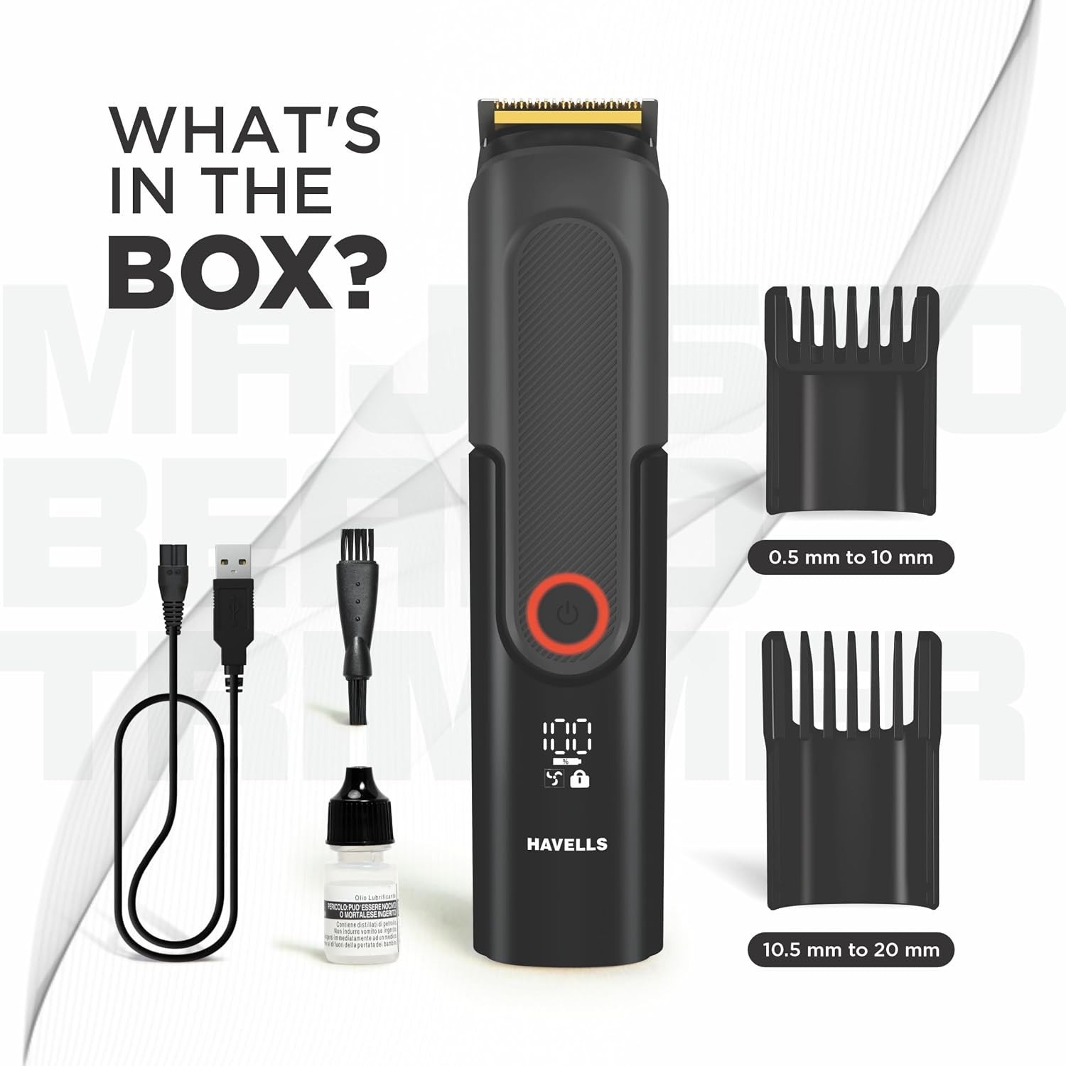 Havells Majesto Beard Trimmer, BT8888,Black