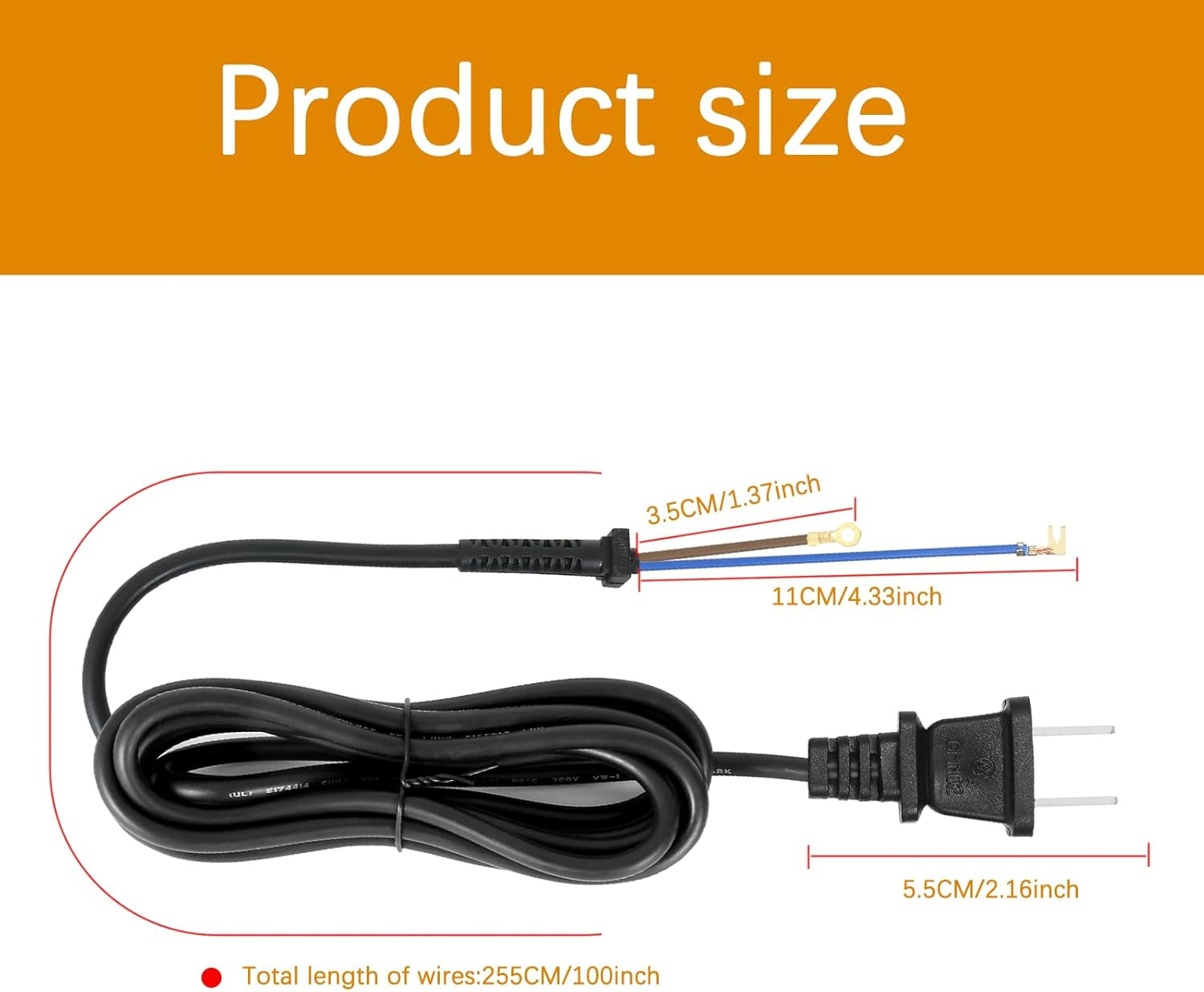 Wahl Clippers Replacement Power Cord for Senior, Designer, Super Taper Models