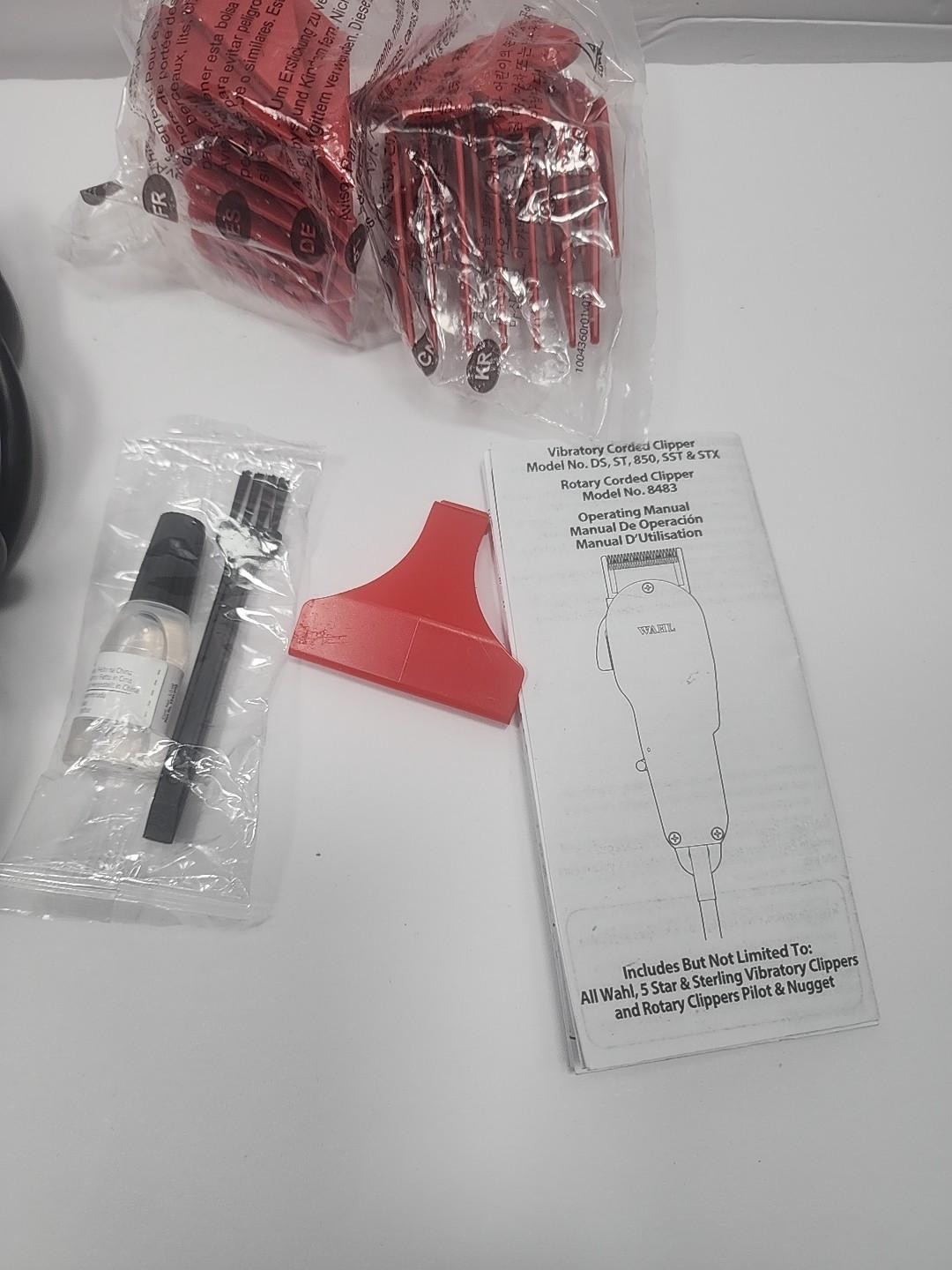 Red WAHL Model ST Professional Designer Electric Corded Clippers & Guard