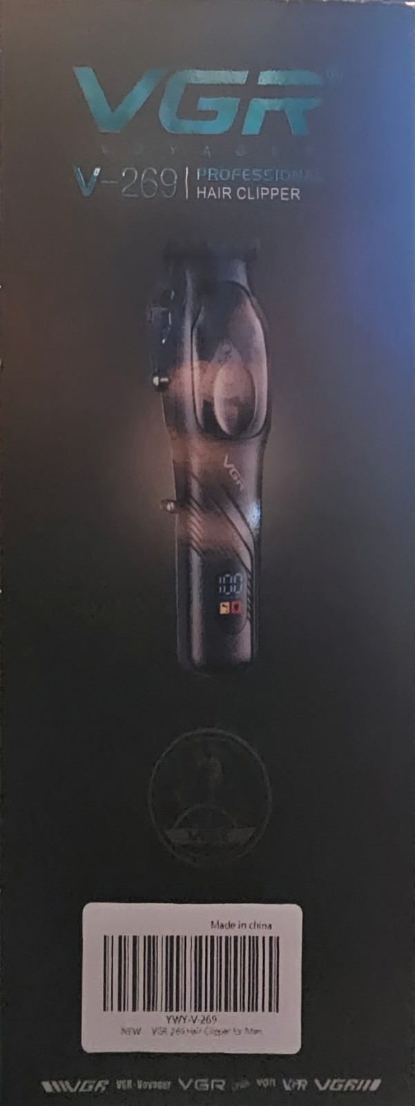 VGR V-269 Cordless Haircutting Kit USB Rechargeable LED, Guards 1.5-6mm