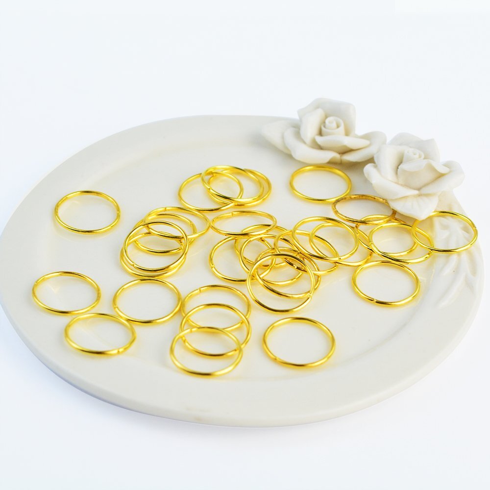 180 Pieces Hair Rings Braid 1 Count (Pack of 180), Silver, Gold, KC Gold
