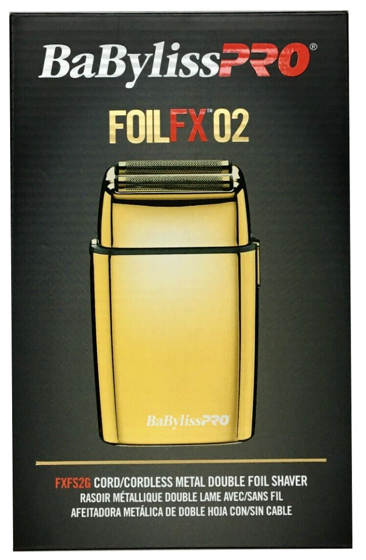 BaBylissPRO FOILFX02 Cordless Gold Metal Double Foil Shaver | FXFS2G