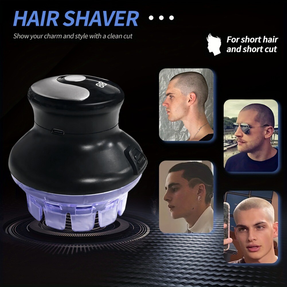 Cordless Circular Hair Clipper with LED Display Automatic Circular Hair Trimmer
