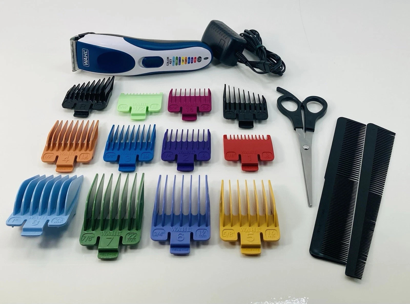 Wahl Color Pro Cordless Hair Clipper Trimmer Kit Rechargeable 9649P Like Nevv