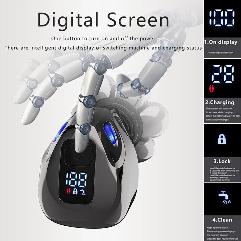 5in1 Rotary Electric Shaver 7D Bald Head Hair Beard Trimmer Razor Rechargeable