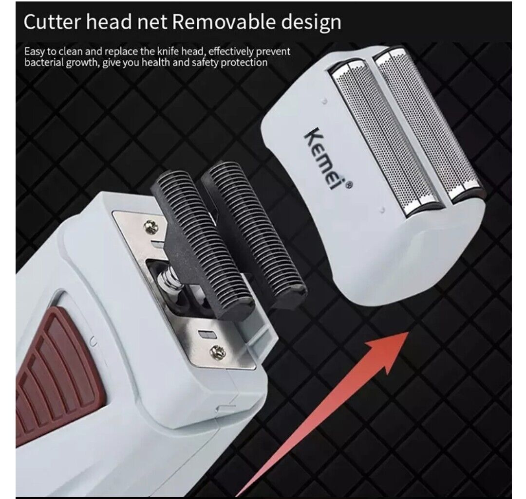 Bald Hair Clipper Trimmer Kemei Electric Head Blade Men’s Dual Foil Shaver Blade
