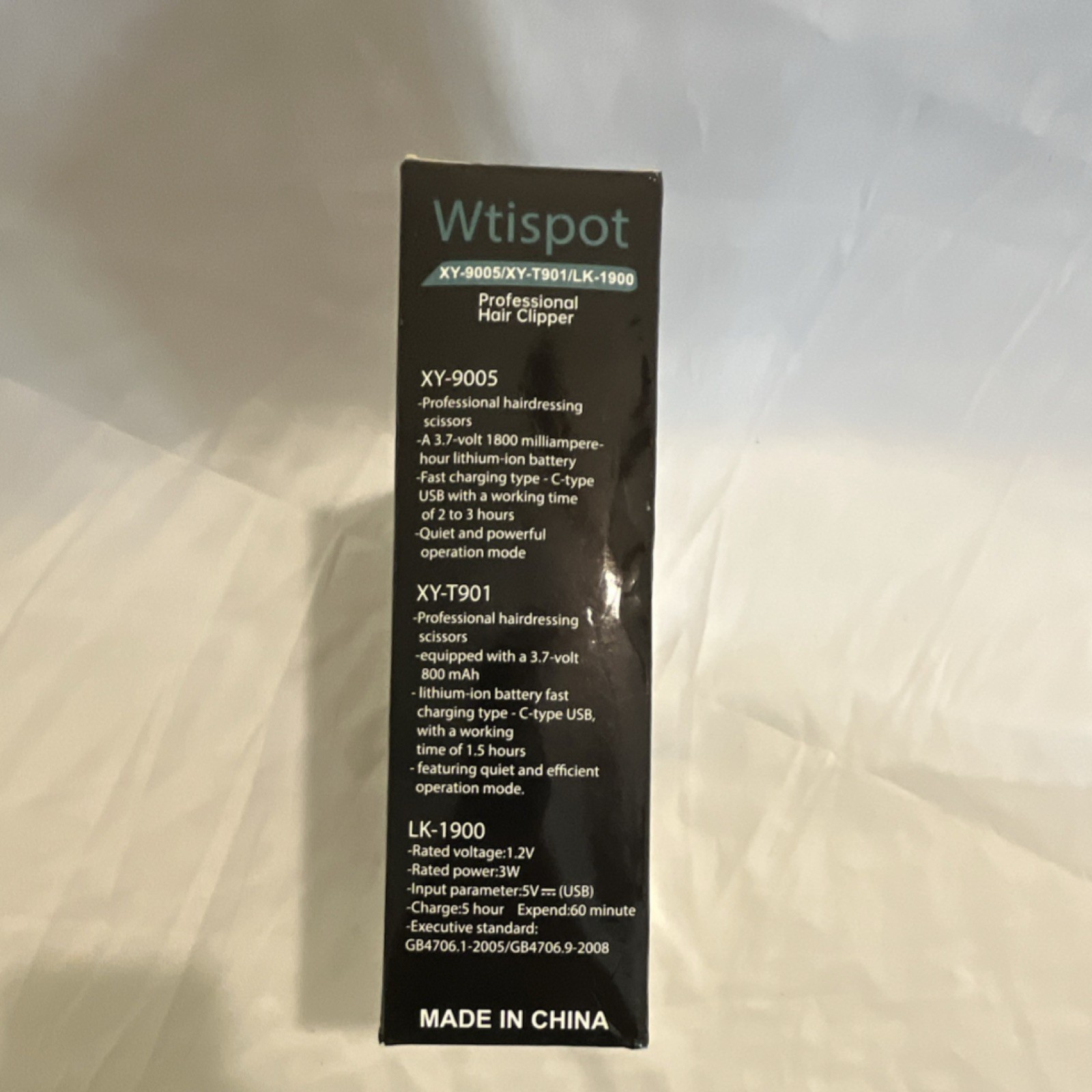 Wtispot Rechargeable Hair Clipper Copper Motor Black Golden XY-9005/XY-T901/LK-…