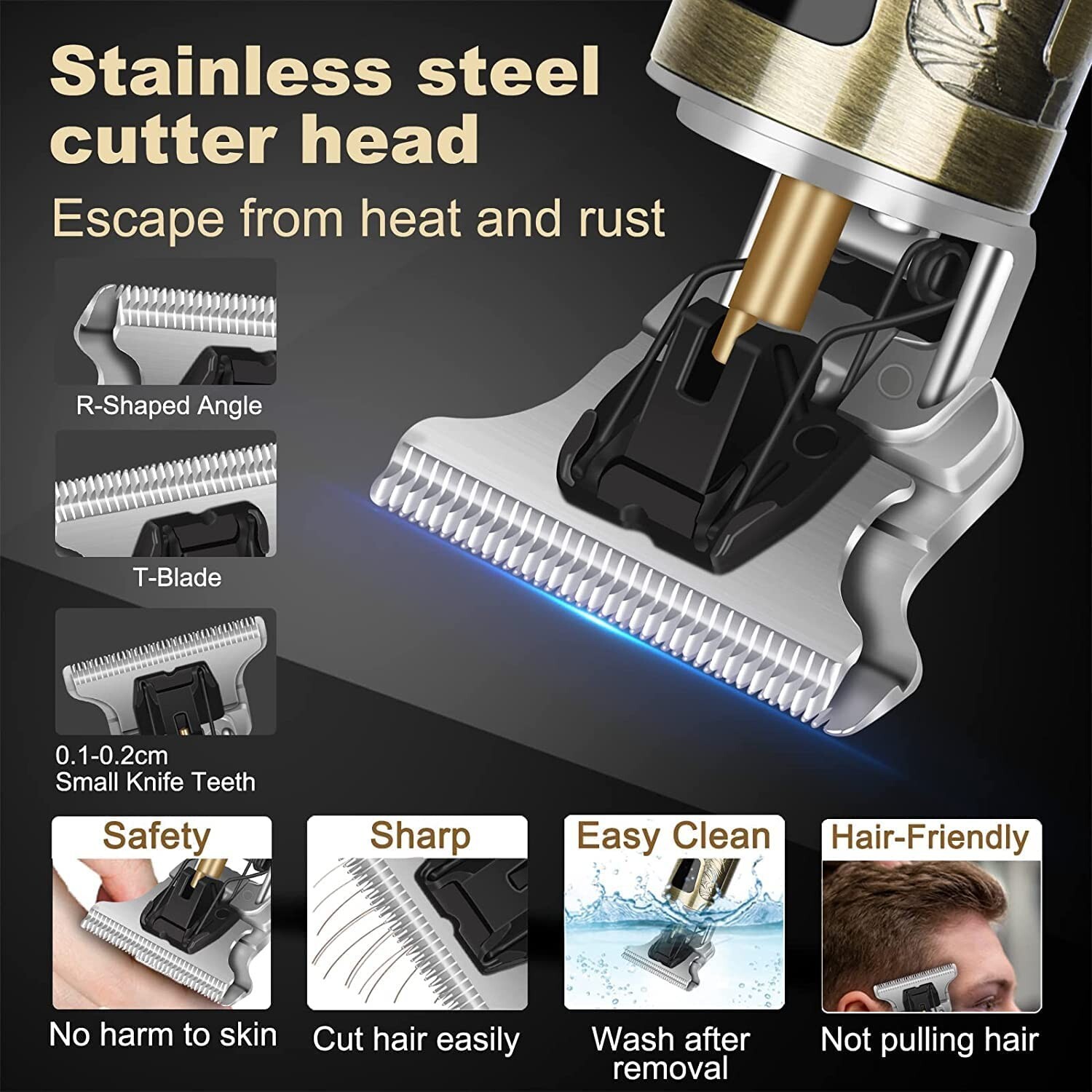 Professional Skull lcd Hair Trimmer Clippers Cutting Cordless Barber Shaver Hair