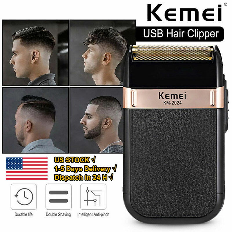 USB Electric Mini Shaver Razor Beard Barber Hair Clipper Trimmer Machine kemei