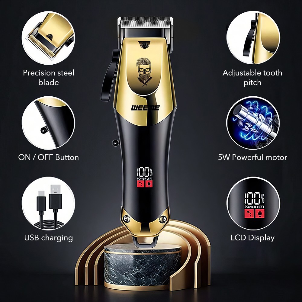 Men Hair Cutter Clipper Set lectric Cordless Trimmer Set Rechargeable For Barber