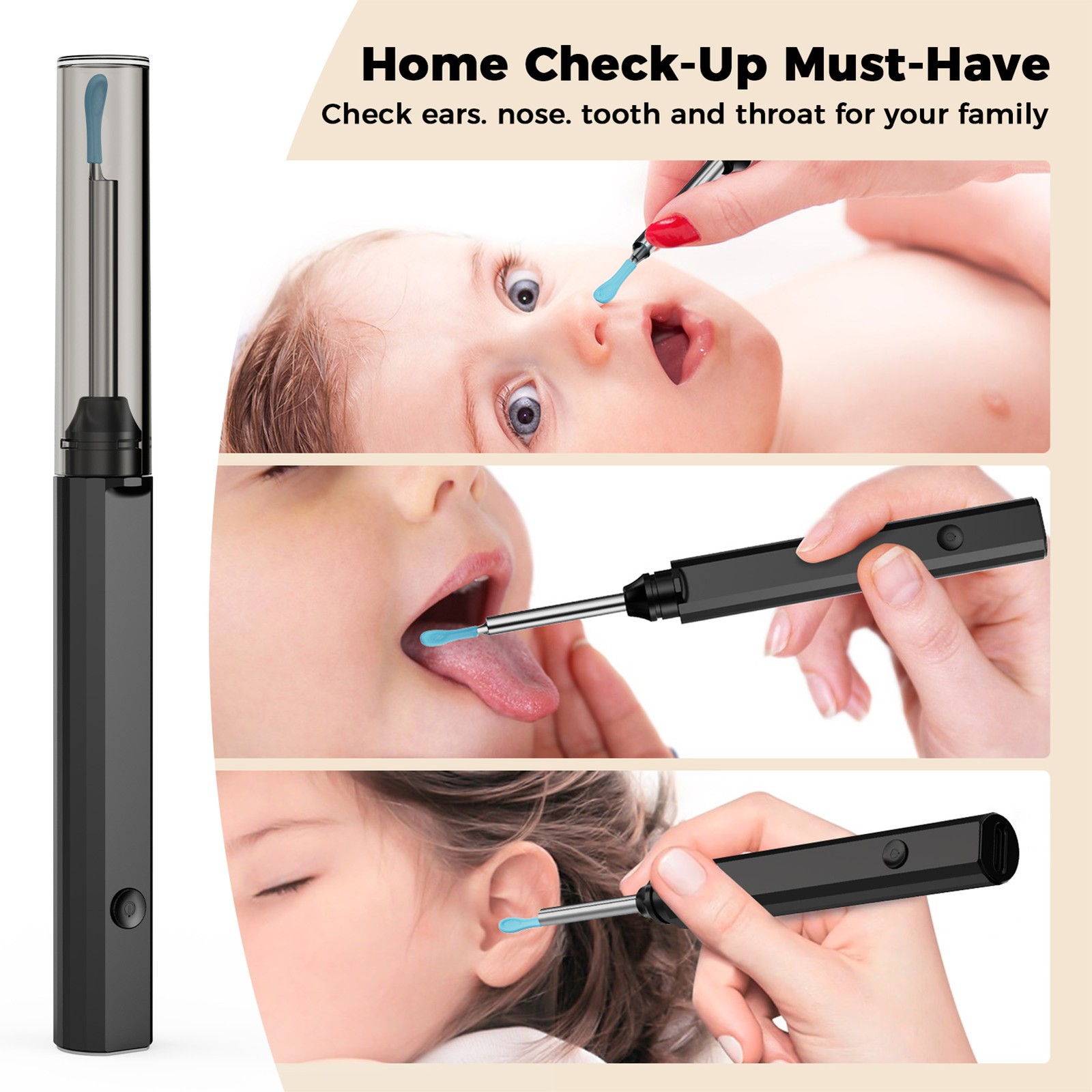 LED Lighted Ear Pick Spoon Electric Ear Pick With LED For Family Health For AP9