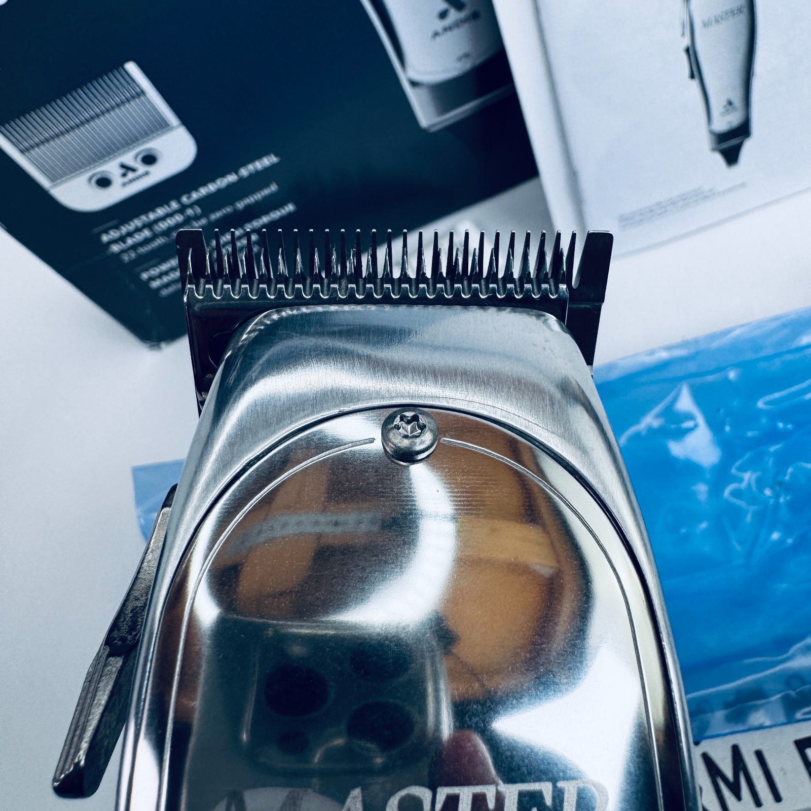 Andis 01815 Master Adjustable Blade Hair Clipper, 14000 SPM, Silver