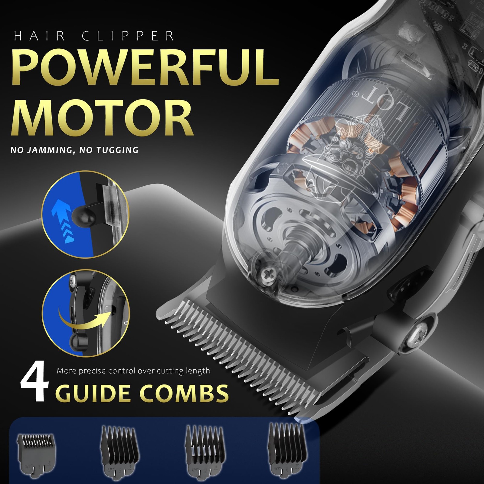 Men’s Professional Cordless Hair Clippers & Trimmer Kit, 4-in-1 Electric Shav…